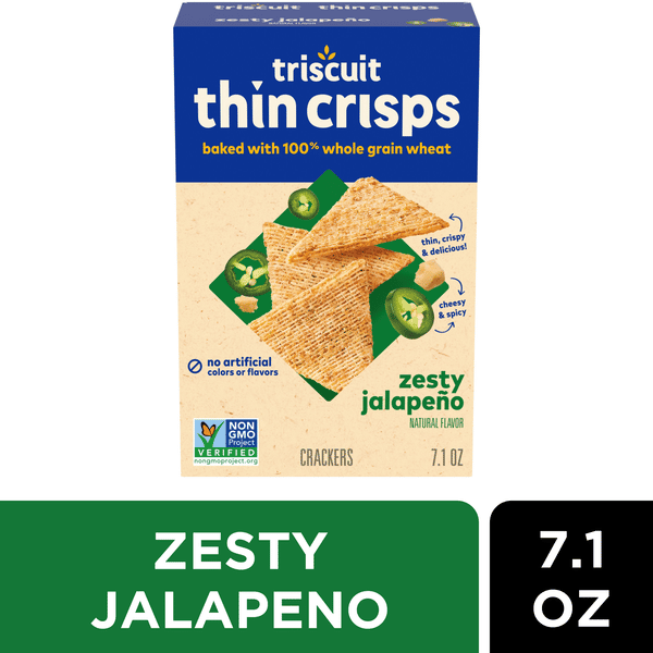 Triscuit Thin Crisps Zesty Jalapeno Whole Grain Wheat Crackers