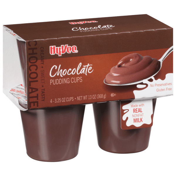 Hy-Vee Chocolate Pudding 4-3.25 oz Cups | Hy-Vee Aisles Online