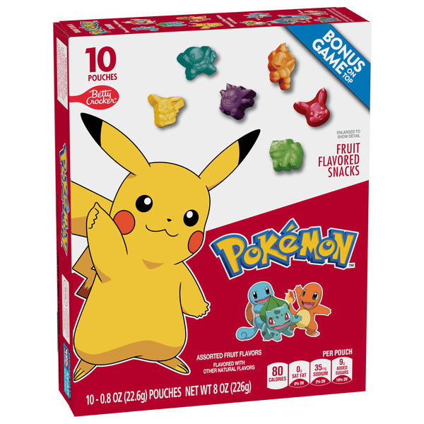 Betty Crocker Pokemon Fruit Flavored Snacks - 10-0.8 oz Pouches