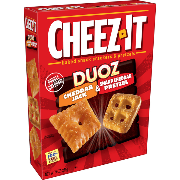 Cheez-It Duoz Cheddar Jack & Sharp Cheddar Pretzel Snack Crackers