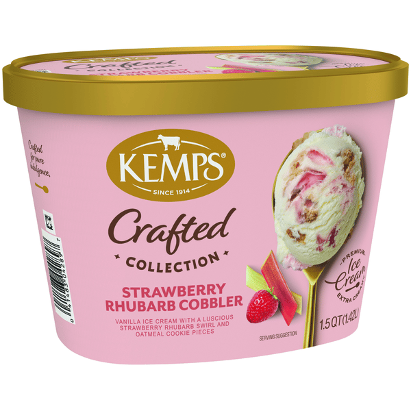 Kemps Simply Crafted Strawberry Rhubarb Cobbler Premium Ice Cream