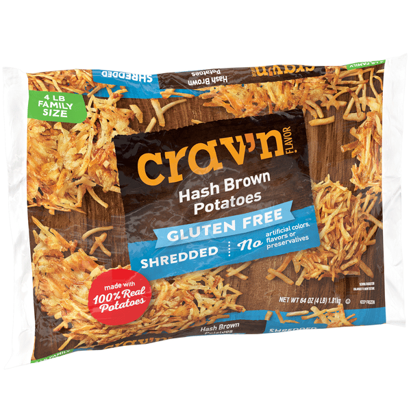 Crav'N Flavor Hash Brown Potatoes, Gluten Free, Shredded, Family
