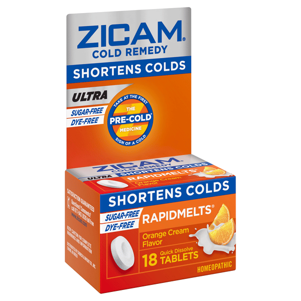 Zicam Cold Remedy Pre-Cold Medicine Ultra Rapidmelts Orange Cream