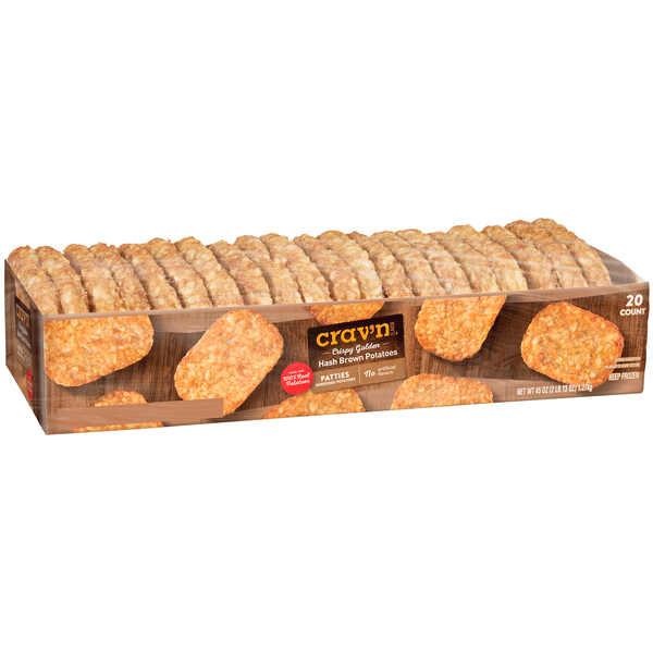 Crav'N Flavor Crispy Golden Hash Brown Potatoes, Patties, 20Ct