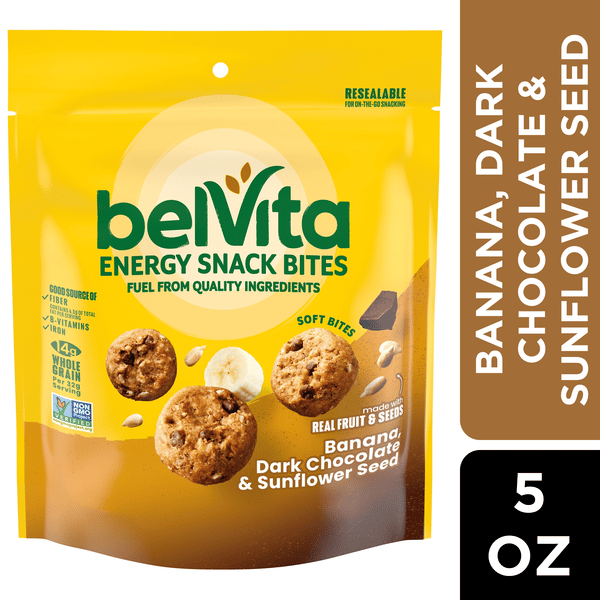 ベルガムナッツ　５個 Belvita Energy Snack Bites, Banana, Dark Chocolate And Sunflower