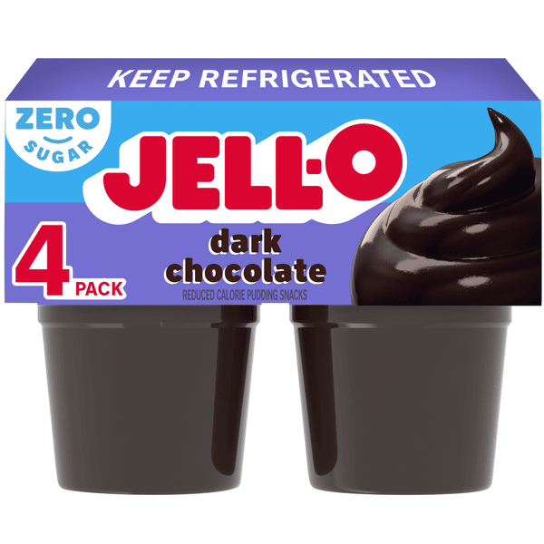 Jell-O Sugar Free Dark Chocolate Reduced Calorie Pudding Snacks