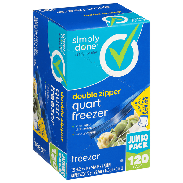 CHARLES/FANTASIA BELLES/freeze2枚セット【未開封】 Simply Done Double Zipper Quart Freezer Bags | Hy-Vee Aisles
