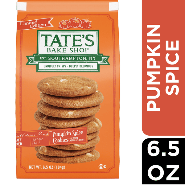 Tate's Bake Shop Pumpkin Spice Cookies With White Chocolate Chips