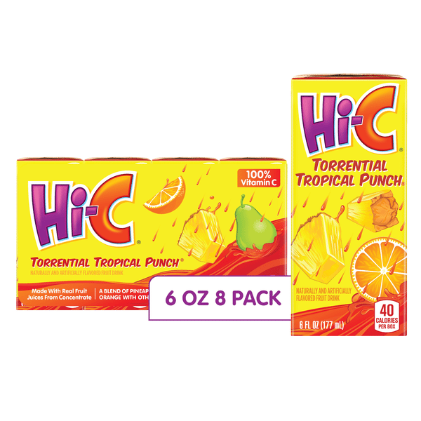 Hi-C Torrential Tropical Punch Fruit Drink 8 Pack | Hy-Vee Aisles