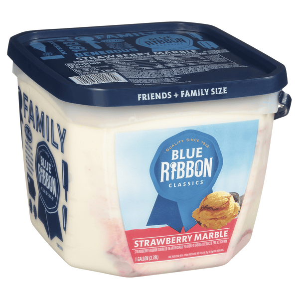 Blue Ribbon Classics Family Size Strawberry Marble Ice Cream | Hy
