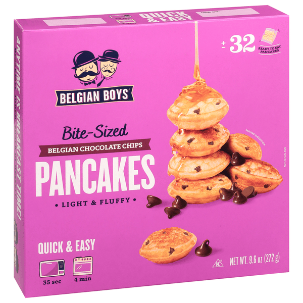 Belgian Boys Belgian Chocolate Chips Bite-Sized Pancakes, 32Ct
