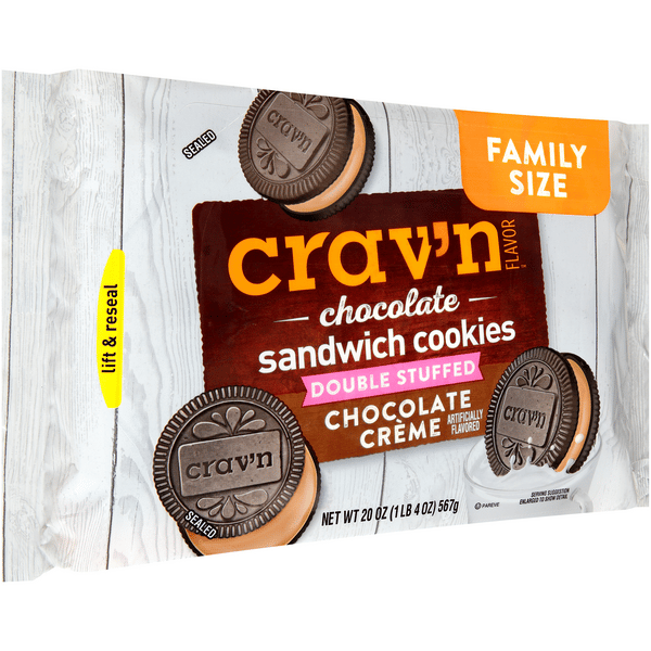 Crav'N Flavor Chocolate Creme Double Stuffed Chocolate Sandwich