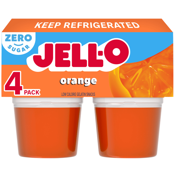 Jell-O Zero Sugar Orange Flavor Gelatin Snack Cups | Hy-Vee Aisles