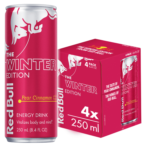 Red Bull Winter Edition Pear Cinnamon Energy Drink, 8.4 Fl Oz, 4