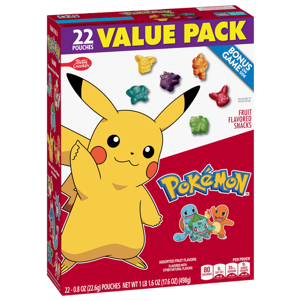 未開封　6個セット　ポケットモンスター　キャラボトリン Betty Crocker Fruit Flavored Snacks, Assorted Fruit Flavors