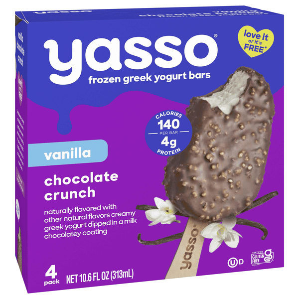Yasso Yogurt Bars, Vanilla Chocolate Crunch, 4-2.65 fl oz | Hy-Vee