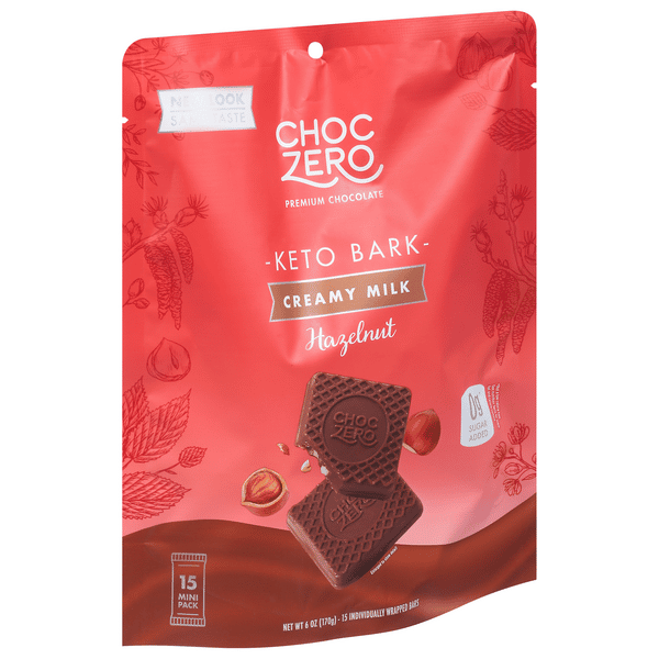 ChocZero No Sugar Added Keto Bark Milk Chocolate Hazelnut | Hy-Vee