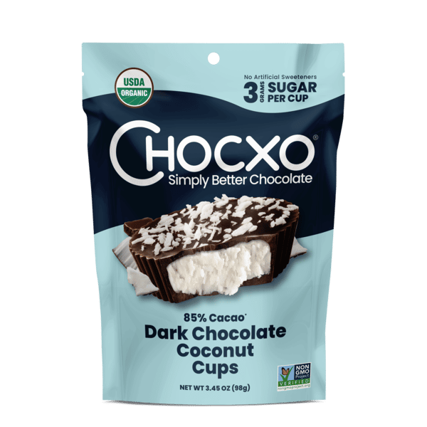 ChocXO Dark Chocolate Coconut Cups, 85% Cacao | Hy-Vee Aisles