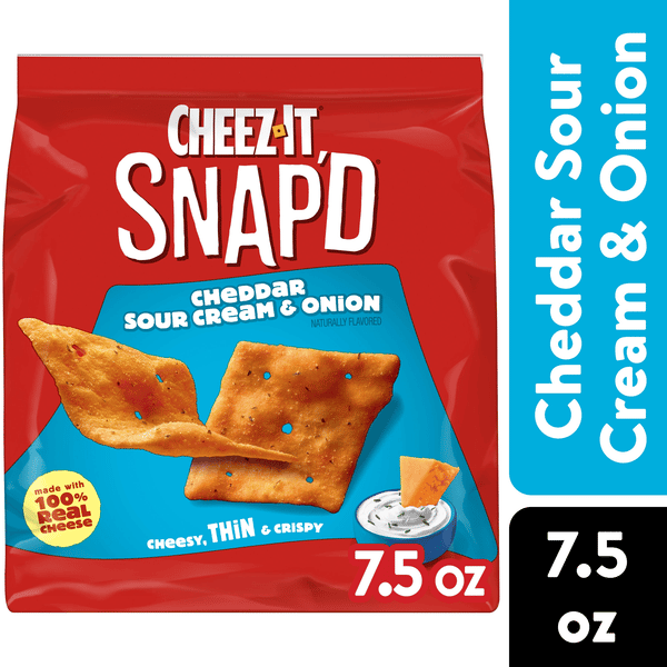 Cheez-It Snap'd Cheese Cracker Chips Cheddar Sour Cream and Onion