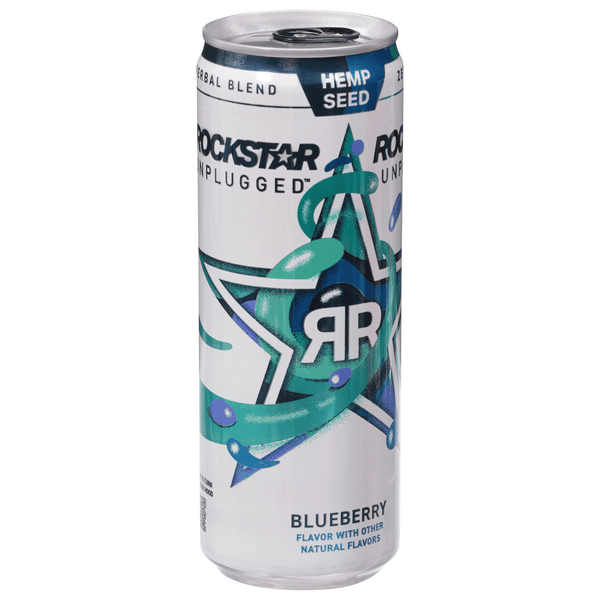 Rockstar Unplugged Hemp Seed Sugar Free Blueberry Energy Drink