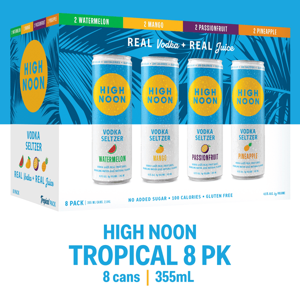 High Noon Hard Seltzer Vodka, Tropical Limited Edition Variety