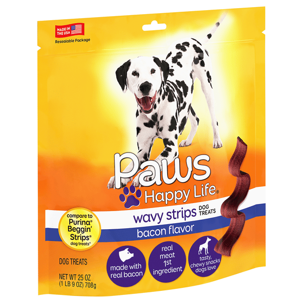 Paws Happy Life Bacon Flavor Wavy Strips Dog Treats | Hy-Vee