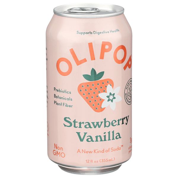 OLIPOP Strawberry Vanilla, A New Kind of Soda 12 fl oz | Hy-Vee
