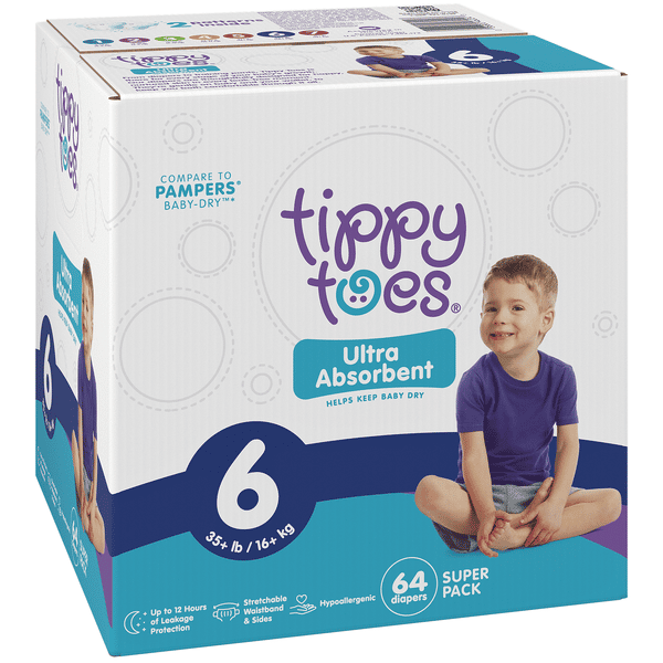 Tippy Toes Diaper Size 6 Super Pack | Hy-Vee Aisles Online Grocery