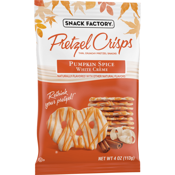 フランキンセンス Snack Factory Pretzel Crisps Pumpkin Spice White Crème | Hy-Vee