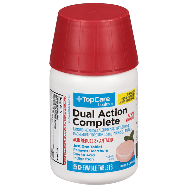 TopCare Complete Acid Reducer Plus Antacid Cool Mint Flavor