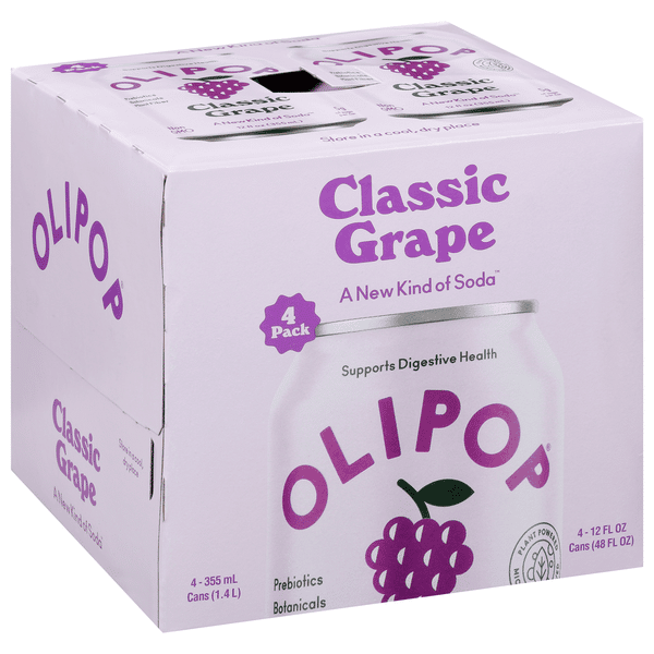 Olipop Soda, Classic Grape, 4Pk | Hy-Vee Aisles Online Grocery