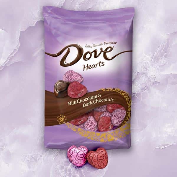 DOVE Milk Chocolate and Dark Chocolate Hearts, Valentines Day