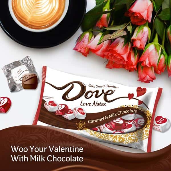 DOVE PROMISES Valentine's Love Notes Caramel Milk Chocolate Candy