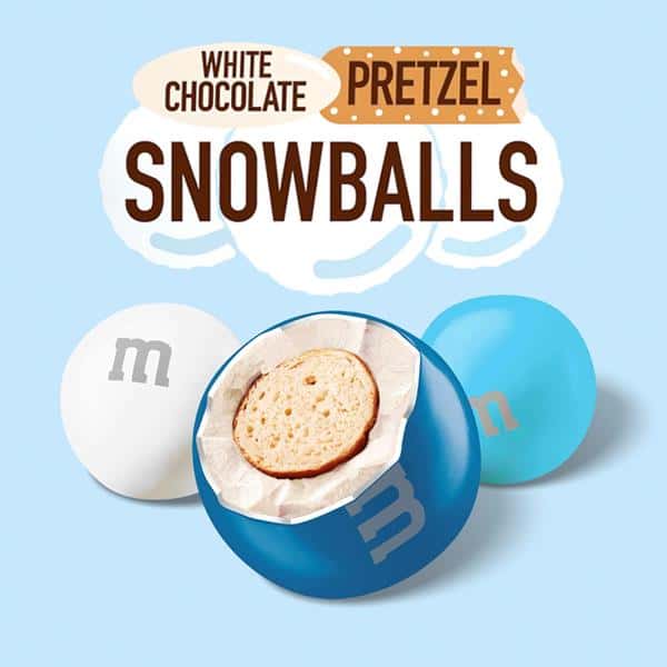 M&M'S White Chocolate Pretzel Snowballs Holiday Candy, 7.44oz | Hy