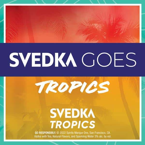 SVEDKA Tropics Raspberry Kiwi Vodka Tea Spritz Canned Cocktail, 4