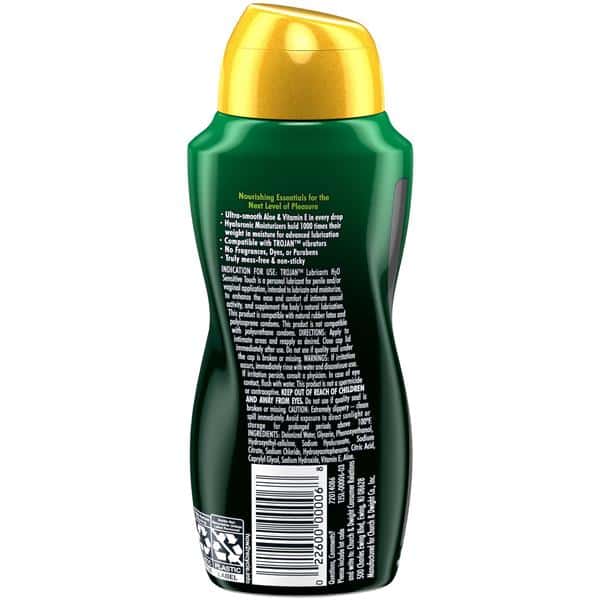 Trojan Lubricant H2O Sensitive Touch Water-Based Lubricant, Personal  Lubricant, 5.5 Fl Oz