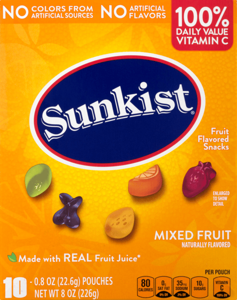 Sunkist Mixed Fruit Flavored Snacks 10-0.8 oz Pouches | Hy-Vee