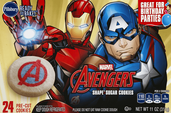 Pillsbury Ready to Bake Marvel Avengers Shape Sugar Cookies 24 Pre