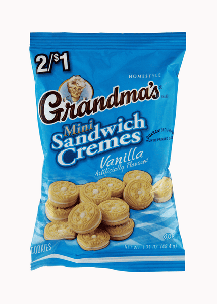 Grandma's Mini Sandwich Cremes Cookies Vanilla Naturally