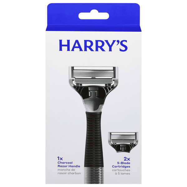 Harry's Razor Handle + 5-Blade Cartridges, Charcoal | Hy-Vee