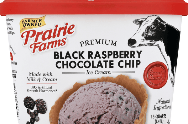 Prairie Farms Premium Ice Cream, Black Raspberry Chocolate Chip