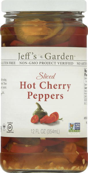Jeff's Garden Sliced Hot Cherry Peppers 12 oz | Hy-Vee Aisles