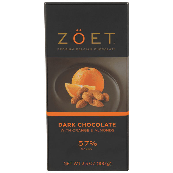 Zöet Dark Chocolate with Orange & Almonds 57% Cacao | Hy-Vee