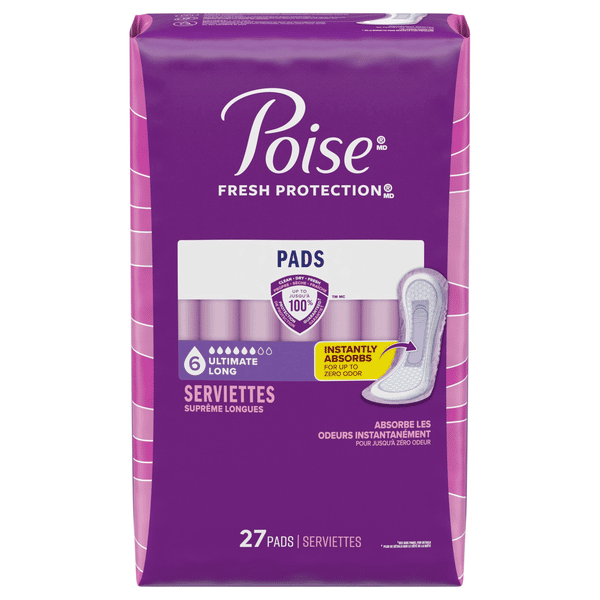 Poise Pads Long Length Ultimate Absorbency | Hy-Vee Aisles Online