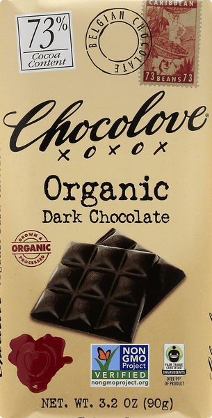 Chocolove 73% Cocoa Organic Dark Chocolate 3.2 oz | Hy-Vee Aisles