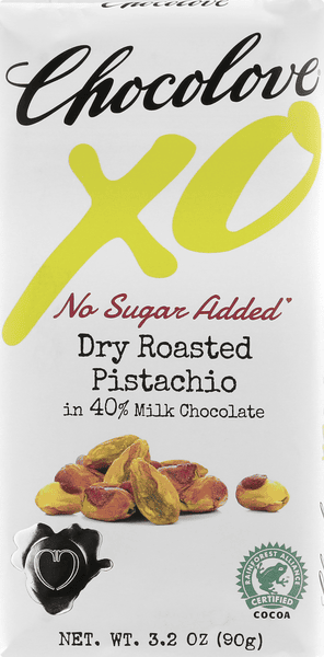 Chocolove No Sugar Added 40% Dry Roasted Pistachio Milk Chocolate