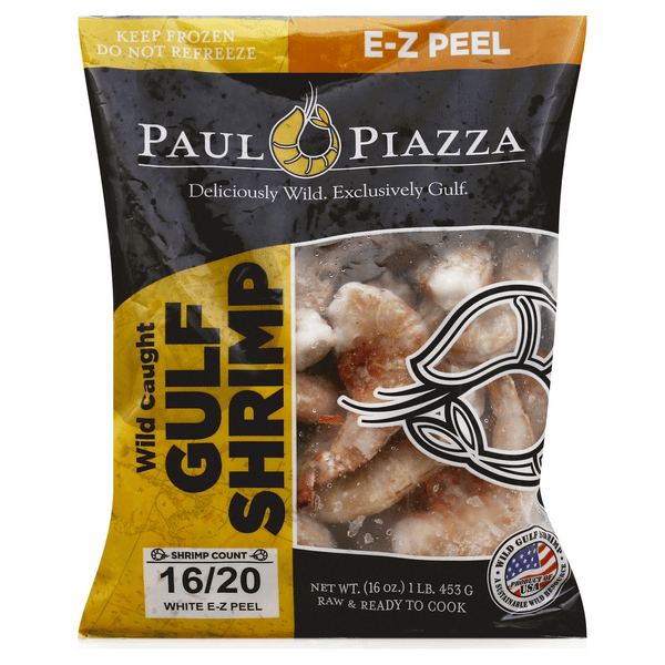 Paul Piazza White E-Z Peel Gulf Shrimp 16-20 Count | Hy-Vee Aisles