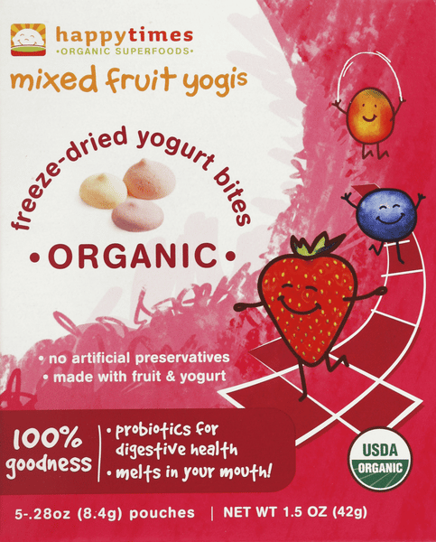 HappyTimes Mixed Fruit Yogis Organic Freeze Dried Yogurt Bites 5