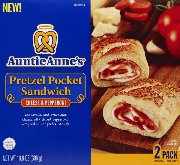 Auntie Anne's Cheese & Pepperoni Pretzel Pocket Sandwich 2 Ct | Hy