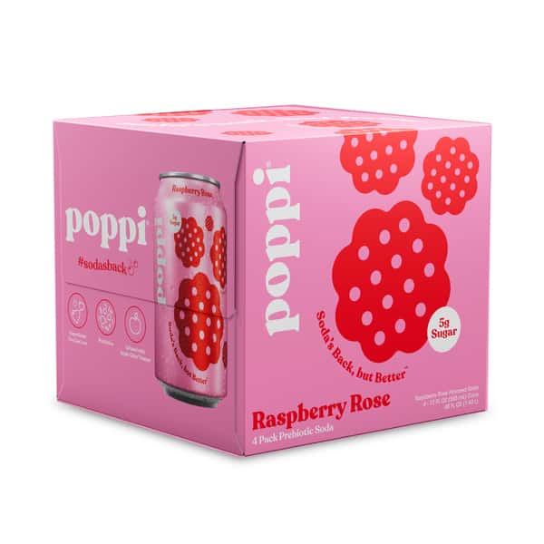 Poppi Prebiotic Soda, Raspberry Rose 4 Pack | Hy-Vee Aisles Online